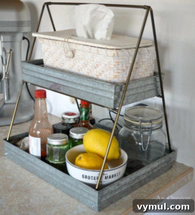 Galvanized tiered tray