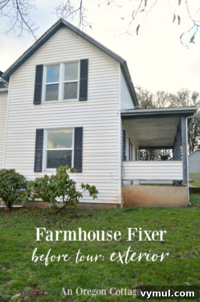 100 year old farmhouse from the side.