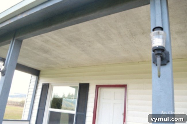 Ceiling of farmhouse porch