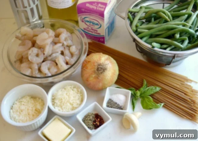 Easy 30 Minute Creamy Shrimp Pasta with Green Beans 3 img 31803 2