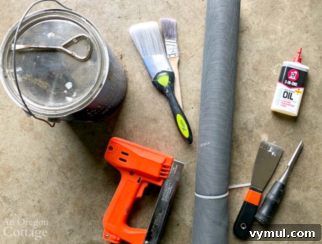 Revive Your Vintage Screen Door 5 Supplies for vintage screen door restoration