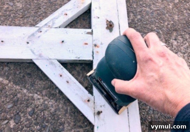 Revive Your Vintage Screen Door 7 sanding vintage screen door