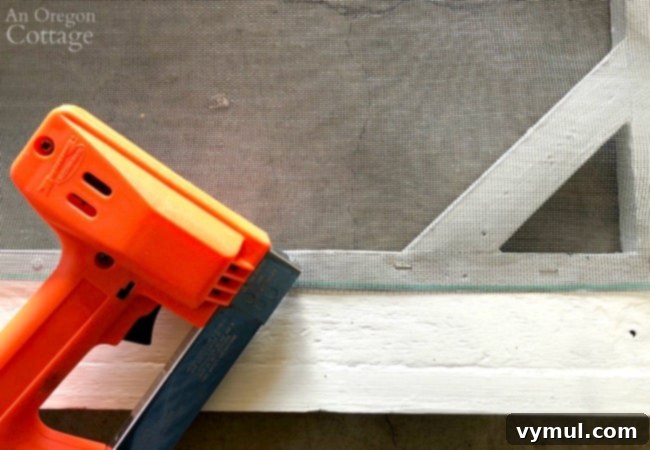 Revive Your Vintage Screen Door 10 Attaching new screen to vintage screen door