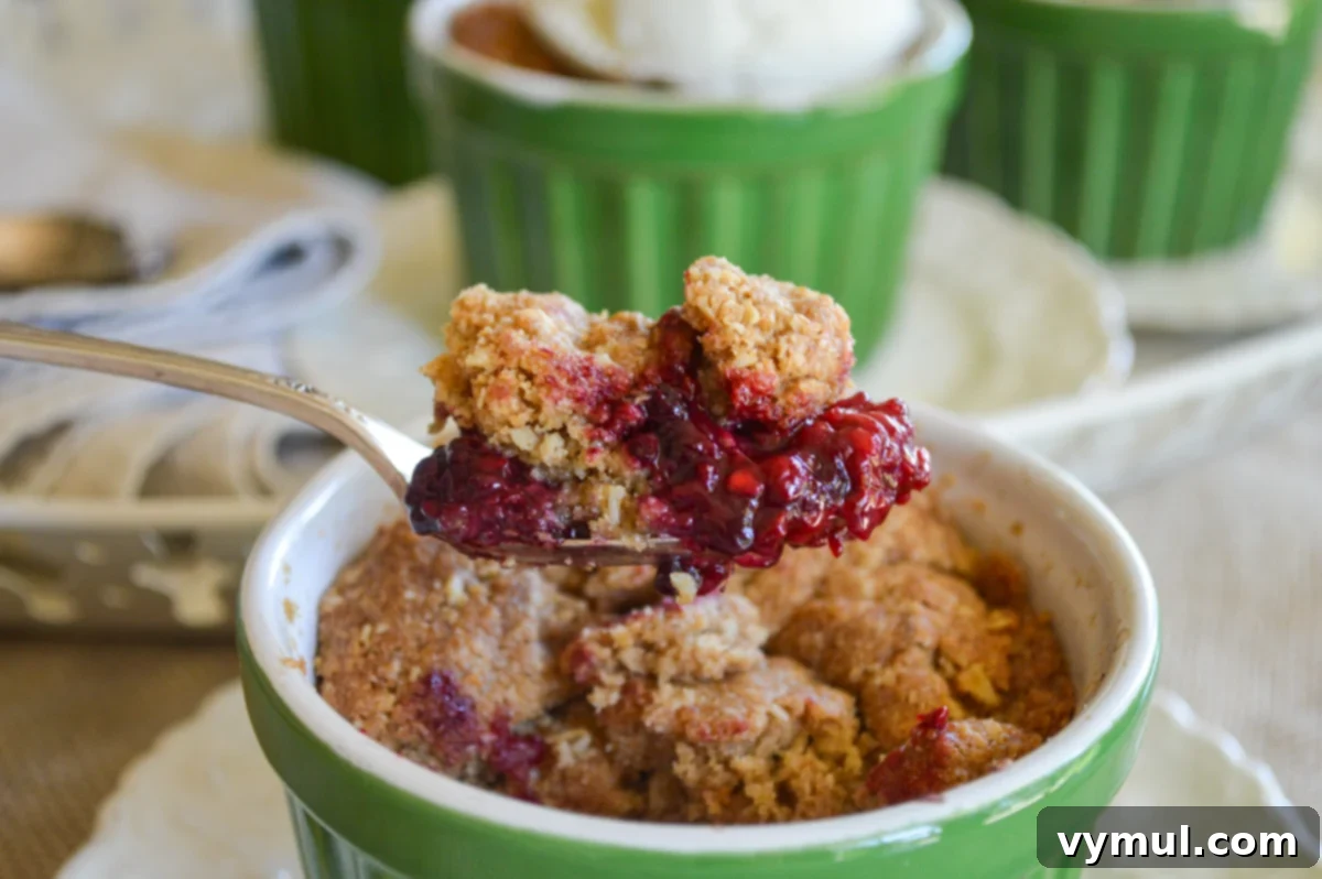 16 Wholesome & Easy Desserts: Six Ingredients or Fewer 6 berry crisp on fork