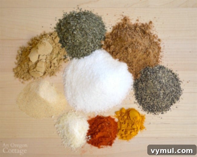 Simple and Delicious Thai Spice Rub 3 Ingredients for homemade Thai spice rub laid out on a wooden board before mixing.
