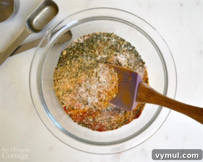 Simple and Delicious Thai Spice Rub 4 Close-up shot of homemade Thai spice rub ingredients being mixed in a bowl.
