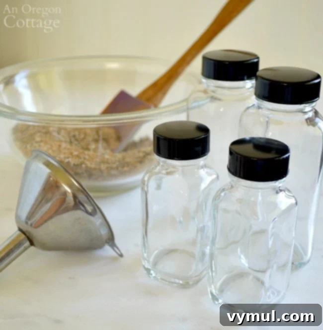 Simple and Delicious Thai Spice Rub 5 Assorted glass bottles filled with homemade Thai spice rub, ready for storage or gifting.