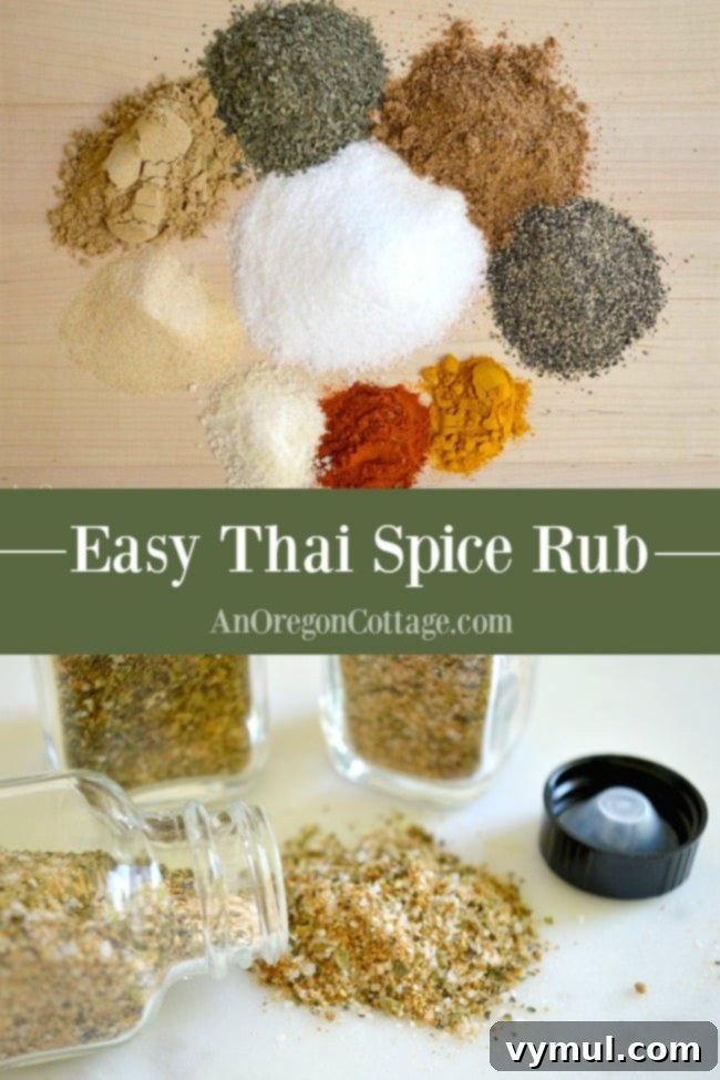 Simple and Delicious Thai Spice Rub 8 Easy Thai Spice Rub pin - Bright tasting with a hint of citrus, this Thai spice rub recipe makes grilled and roasted meats and vegetables SO good! Such a great addition to any Asian inspired meal. #spicerub #spices #Thai #Asian #grilling