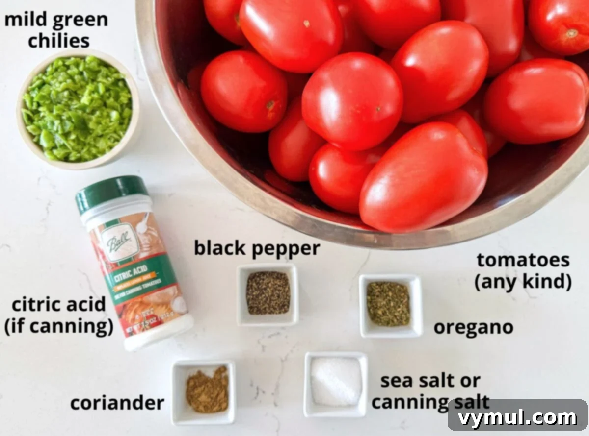 Homemade Rotel-Style Tomato and Green Chili Mix 4 copycat Rotel recipe ingredients