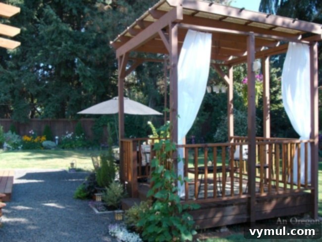 Crafting an Outdoor Oasis Four Rooms from a Single Rotten Deck 11 Cozy Gazebo Outdoor Living Room After DIY Makeover