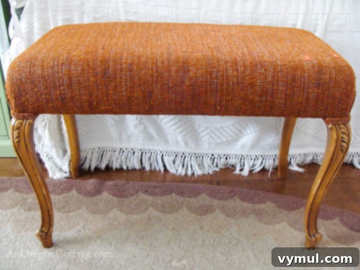 10 Hidden Gems Savvy Thrifters Always Hunt For 6 thrift store bench before with orange cover