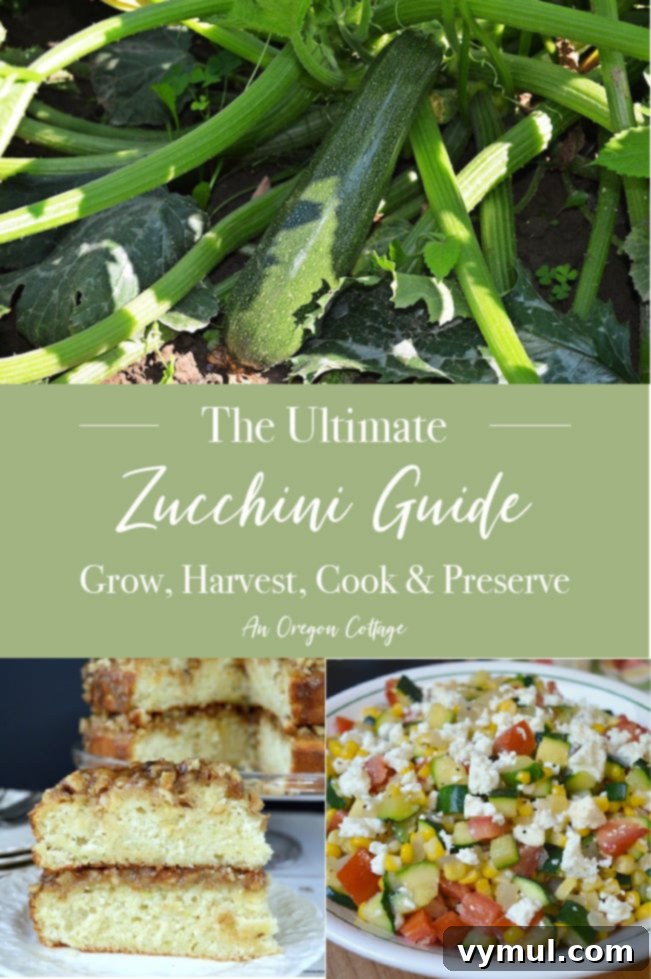 Mastering Zucchini From Garden to Table 46 Recipes Included 10 Ultimate Zucchini Guide pin image, featuring various zucchini dishes and gardening elements for Pinterest sharing.