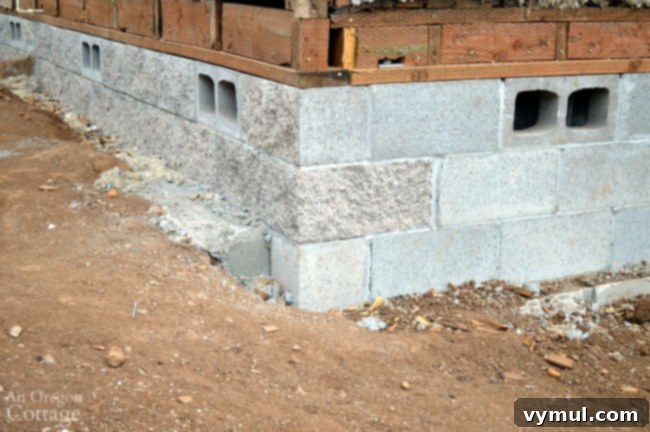 Finished block foundation