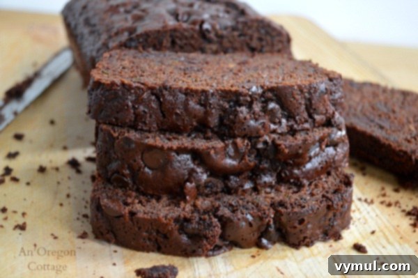 Dark Chocolate Zucchini Bread with honey