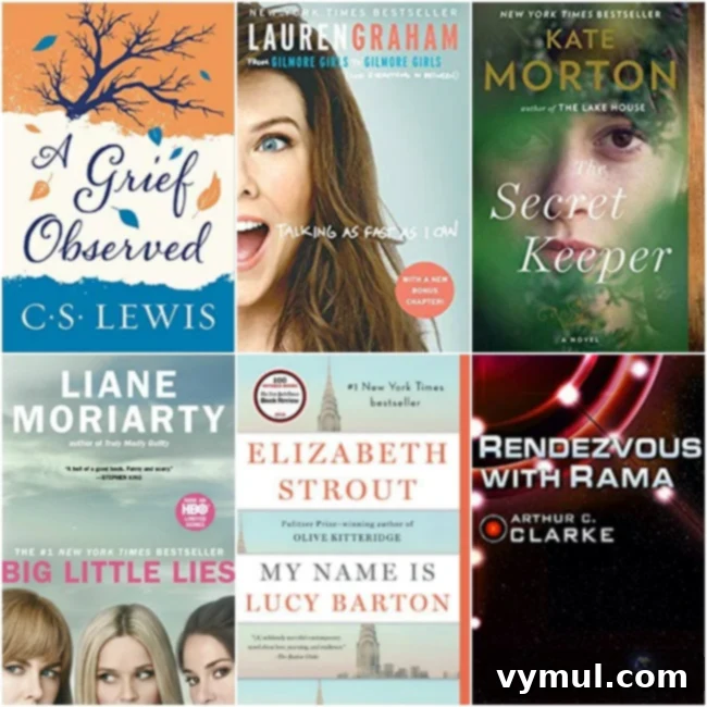 Good Things 8 Your Guide to Gardens Wellness Fall Fashion and Must Reads 6 Covers of six books read in August 2018: A Grief Observed, Talking as Fast as I Can, The Secret Keeper, Big Little Lies, My Name is Lucy Barton, Rendezvous with Rama.