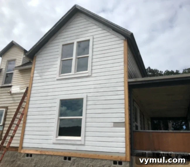 Gophers Gone Wild, Farmhouse Progress, and Kitchen Calamities 4 Finished exterior side of the farmhouse fixer project