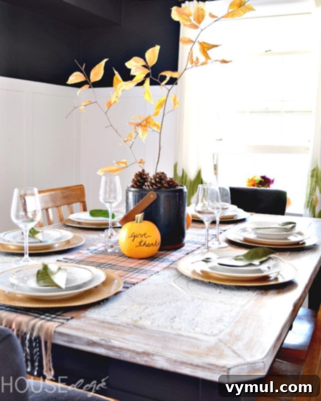 Fall Farmhouse Focal Points Cozy Cottage Centerpieces 21 Uncluttered Fall Table Decor with a Branch and Pinecones