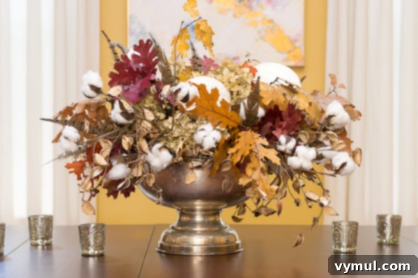 Fall Farmhouse Focal Points Cozy Cottage Centerpieces 9 Simple Fall Centerpiece that Transitions Through Thanksgiving with Gourds and Leaves