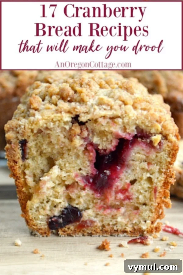 The Complete Collection of 17 Cranberry Bread Recipes Yeast Gluten-Free and Paleo 2 Cranberry bread recipes-cut loaf with cranberry sauce center, showing the vibrant red cranberries