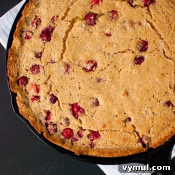 The Complete Collection of 17 Cranberry Bread Recipes Yeast Gluten-Free and Paleo 18 Cranberry Bread Recipes-cranberry-maple-skillet-cornbread, a unique and rustic take.