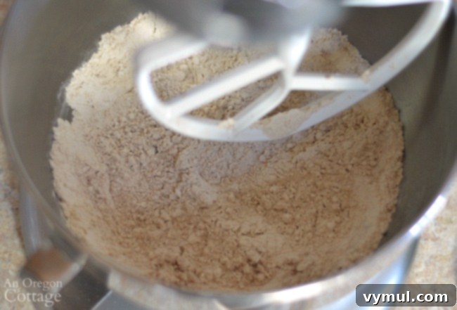 Warm Maple Spiced Whole Wheat Carrot Bread 5 Spiced Carrot Bread Recipe dry ingredients in mixer