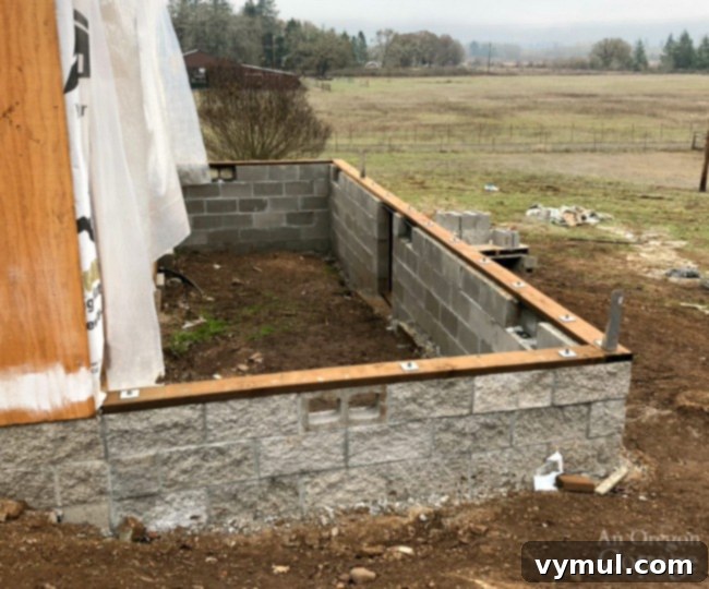 New extension foundation completed for farmhouse remodel