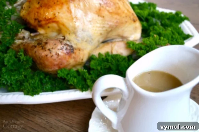White Wine Roasted Turkey with rich, homemade gravy