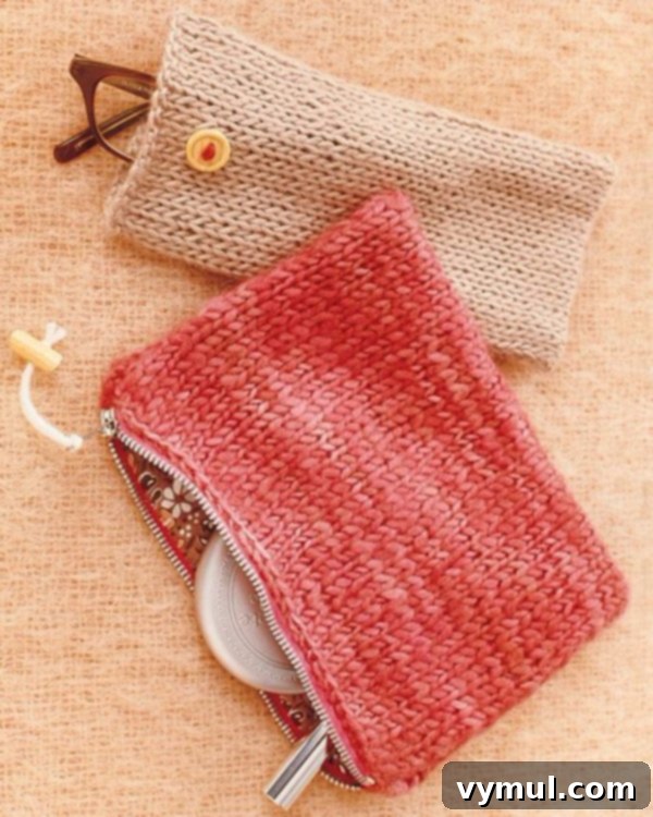 Quick and Free Knitted Gifts 11 Knit-Pouches-Martha Stewart