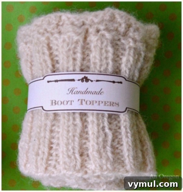 Quick and Free Knitted Gifts 4 Knitted Boot Cuffs with Free Printable Tags