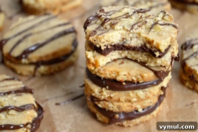 Effortless Homemade Cookies 8 Espresso Walnut Shortbread Cookies with Dark Chocolate Filling