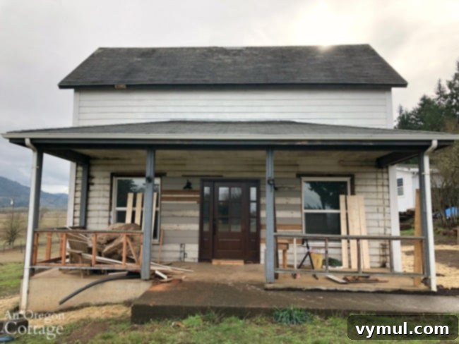 Ep. 47: From Hoarding Habits to KonMari Magic, Farmhouse Freshness, and Cookie Cravings 4 Farmhouse Front porch in progress for wedding preparations