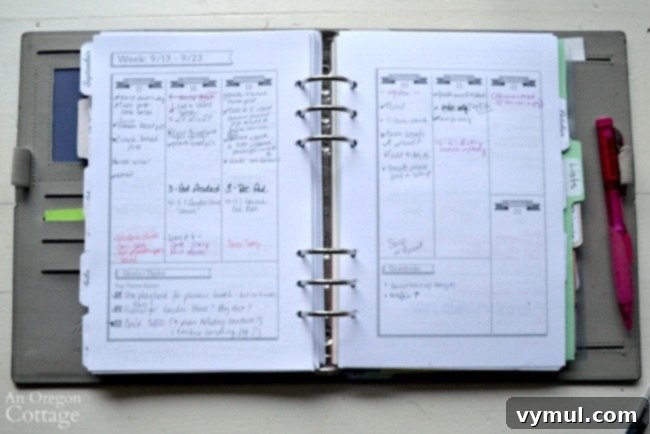 Using The Flexible Planner-weekly checklist