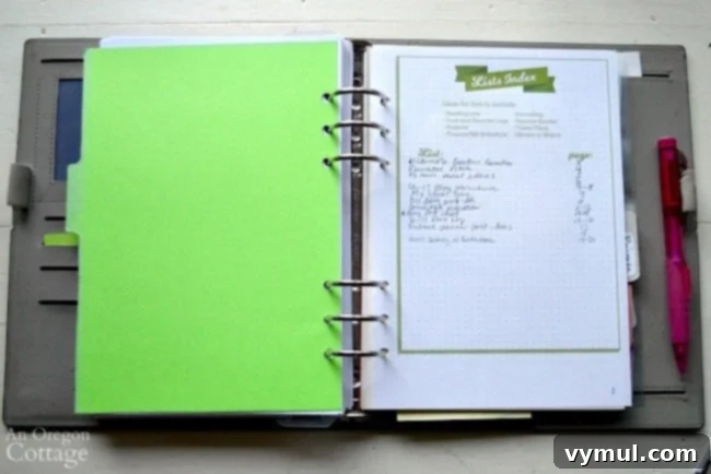 Using The Flexible Planner-list index