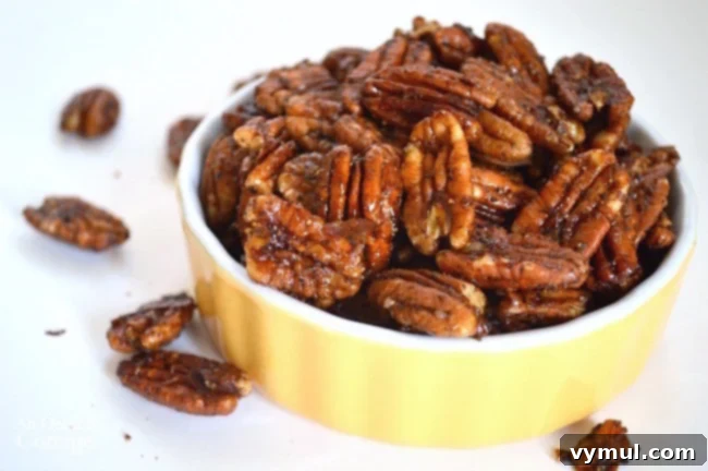 Healthy Maple Sweetened Chili Pecans, perfect for a party