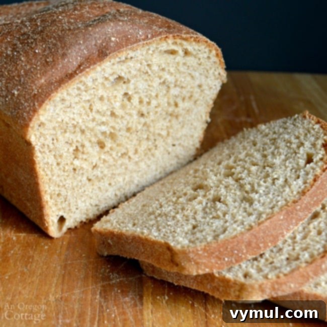 Soft Homemade 100% Whole Wheat Sandwich Bread from An Oregon Cottage