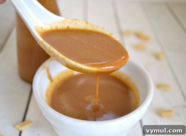 Sixty Plus Fast Healthy Recipes for Simple Meal Prep 11 A bowl of homemade Spicy Peanut Sauce, perfect for dipping or dressing, showcasing its rich, creamy texture.
