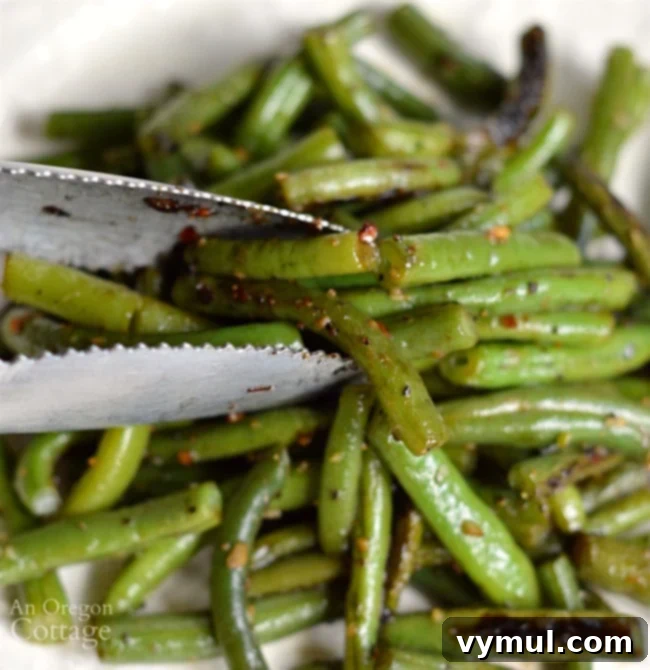 Sixty Plus Fast Healthy Recipes for Simple Meal Prep 7 Perfectly cooked Garlic Green Beans in a skillet, a simple yet delicious side dish.