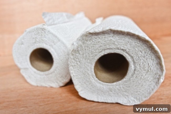 American Paper Towel Obsession 4 paper towels stacked in kitchen