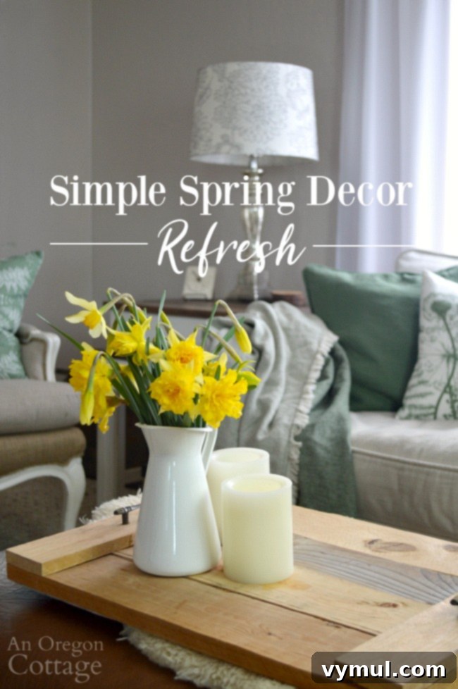 Effortless Spring Home Revamp 2 Spring Decor Refresh-daffodils in living room