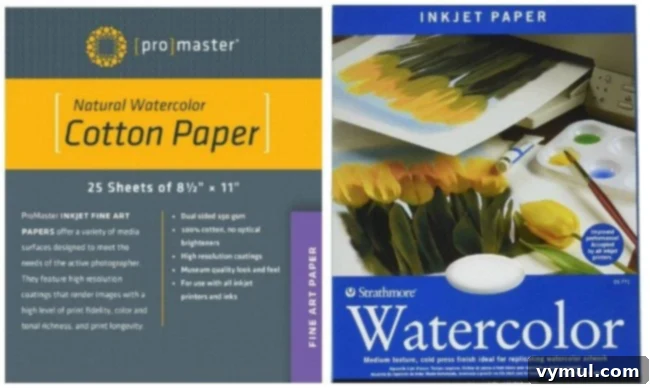 Watercolor printer paper options for high-quality printable art