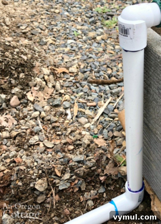 Budget Garden Watering Made Easy 10 PVC Pipe for side of raised bed