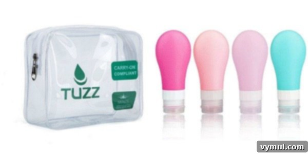 My Latest Loves 15: Book Journal, Travel Essentials, Swimwear, May Reads and More 5 Clear carry-on toiletry bag with silicone travel bottles