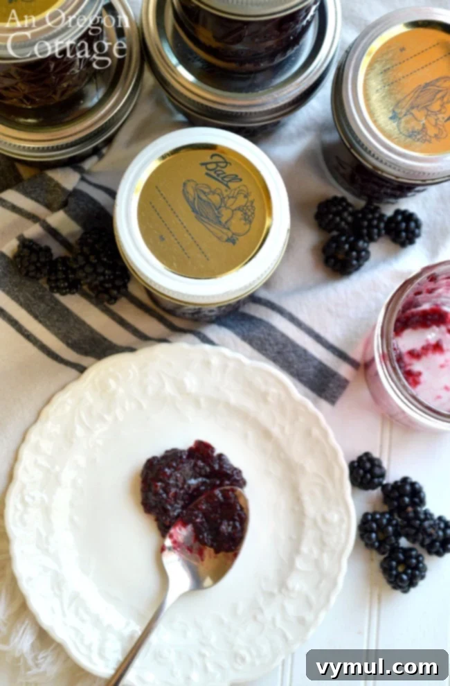 Maple Blackberry Jam on plate