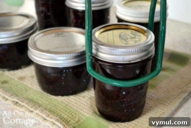 Maple Blackberry Jam jars on counter