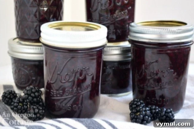 Canned Maple Blackberry Jam jars