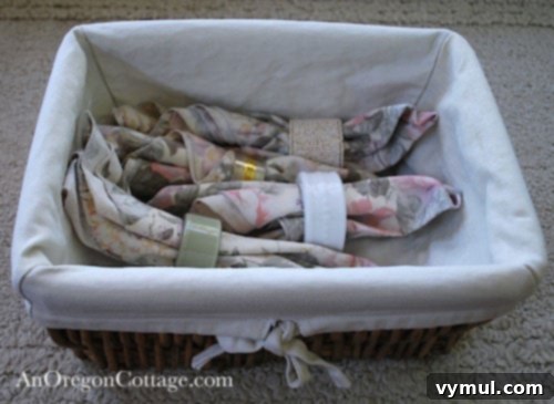 Basket of Cloth Family Napkins