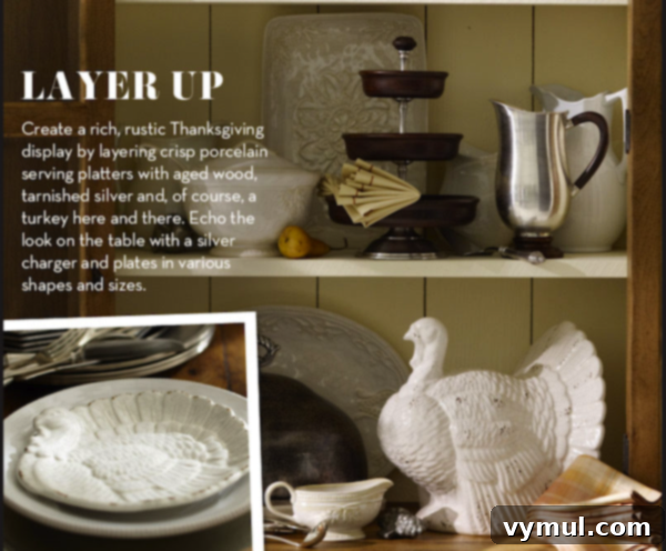 Pottery Barn Shelf Styling Inspiration Inspiration photo from Pottery Barn featuring styled shelves with white dishes, tarnished silver, and aged wood elements.