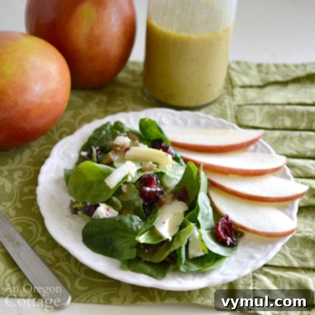 Apple Cider Vinaigrette Dressing on salad