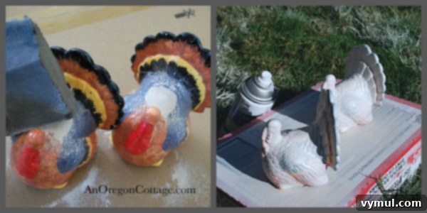 sand and paint turkeys