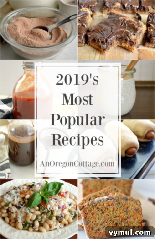 AOC's 2019 Top Recipe Picks 2 2019 most popular recipes collage including healthy homemade basics, salads, breads, desserts, and more.